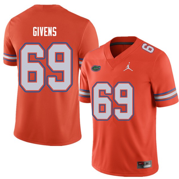 Jordan Brand Men #69 Marcus Givens Florida Gators College Football Jersey Orange